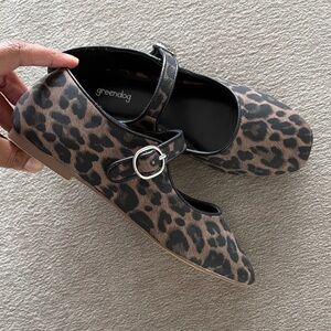 Greendog Animal Print Mary Jane Flats